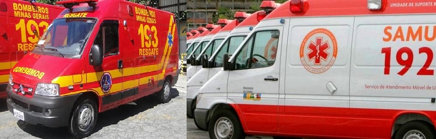 Samu e bombeiros trabalhão integrados em Barbacena