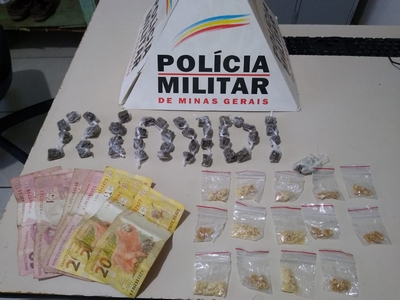 Drogas e dinheiro apreendidos
