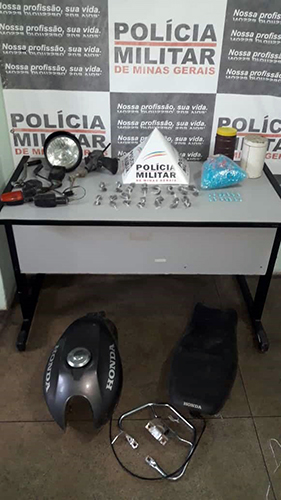Materiais apreendidos pela PM