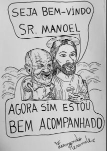 Mensagem veio acompanhada desta charge