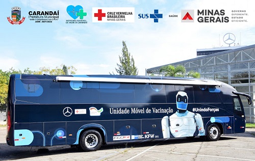 Ônibus estará apoiando o trabalho de imunização em Carandaí