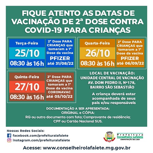 Arte de divulgação da vacinação