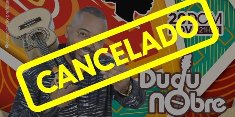 Show de Dudu Nobre em Congonhas é cancelado