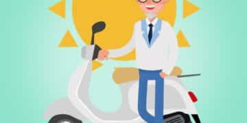 Um senhor de quase 70 sai montado em sua moto