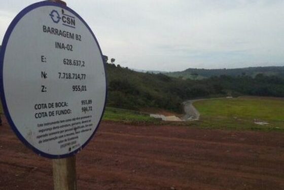 CSN protocola pedido de extinção da Barragem  B2 da Água Preta  em Lafaiete