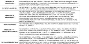 Vagas para a Gerdau e outras