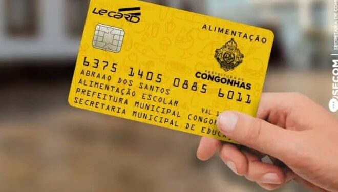 Prefeitura de Congonhas vai reabastecer o cartão alimentação dos alunos em dezembro