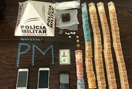 Homem é preso e menor é apreendido suspeitos de tráfico de drogas em Congonhas