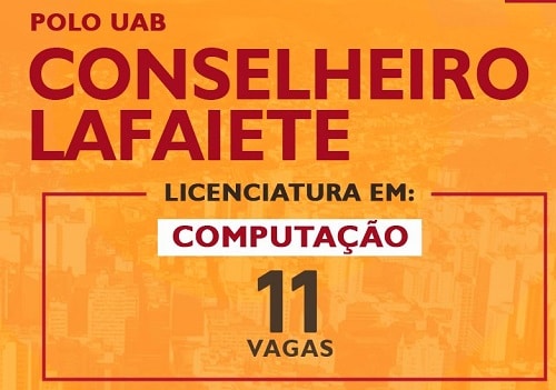 Polo UAB Lafaiete está com vagas abertas para licenciatura em Computação
