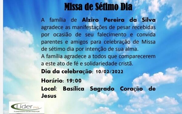 Missa de Sétimo Dia – Alziro Pereira da Silva