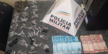 PM prende homem e adolescente por suspeita de tráfico em Lafaiete