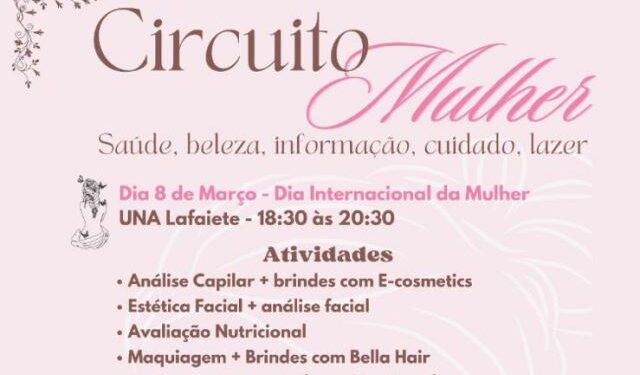 Circuito Mulher terá ações durante mês de março