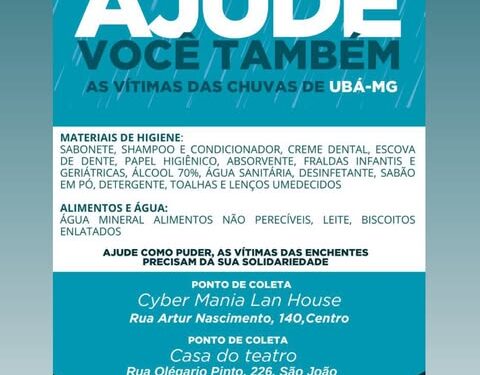 Campanha solidária: Chuvas deixam 30 mortos na Zona da Mata