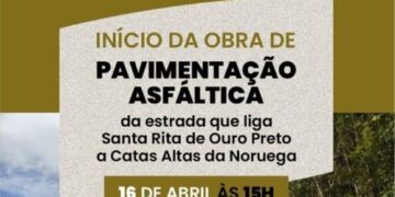 Asfalto entre Santa Rita e Catas Altas avança após anos de espera