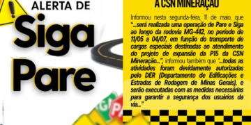 Transporte de cargas altera trânsito na MG-442 até julho